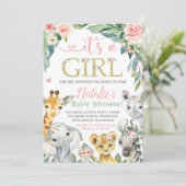 Invitation Baby shower Safari (Debout devant)