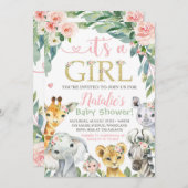 Invitation Baby shower Safari (Devant / Derrière)