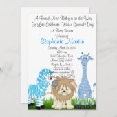 Invitation Baby shower Safari (Devant / Derrière)