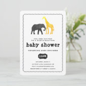 Invitation Baby shower Safari animal (Debout devant)