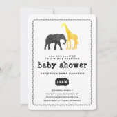 Invitation Baby shower Safari animal (Devant)