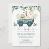 Invitation Baby shower Safari Animal Drive Thru (Devant)