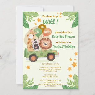 Invitation Baby shower Safari animal Jungle