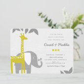 Invitation Baby shower Safari animal moderne (Debout devant)