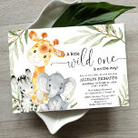 Invitation Baby shower Safari animal sauvage un genre neutre<br><div class="desc">Pour une personnalisation plus avancée de ce design,  il suffit de cliquer sur le bouton "Customiser" ci-dessus !</div>