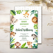 Invitation Baby shower Safari animal watercolor