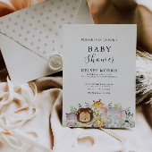 Invitation Baby shower Safari Animaux