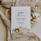 Invitation Baby shower Safari Animaux