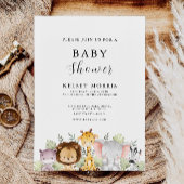 Invitation Baby shower Safari Animaux