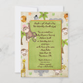 Invitation Baby shower Safari Animaux (Dos)