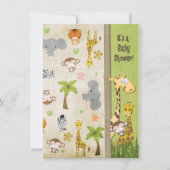 Invitation Baby shower Safari Animaux (Devant)