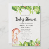 Invitation Baby shower Safari Aquarelle Tropical (Devant)