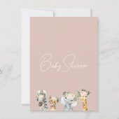 Invitation Baby shower Safari Arch Floral Rose (Dos)