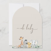 Invitation Baby shower Safari Arché Moderne Foliage (Dos)