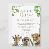 Invitation Baby shower Safari Baby Animals (Devant)