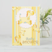 Invitation Baby shower Safari Baby Giraffe (Debout devant)