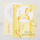 Invitation Baby shower Safari Baby Giraffe (Devant / Derrière)