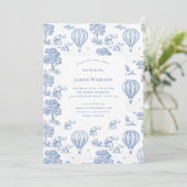 Invitation baby shower safari bleu mignon (Debout devant)