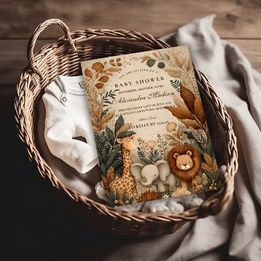 Invitation Baby Shower Safari Boho