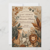 Invitation Baby Shower Safari Boho (Devant)