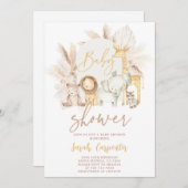 Invitation Baby shower Safari Boho (Devant / Derrière)