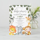 Invitation Baby shower safari Couples neutre (Debout devant)