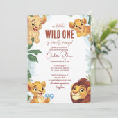 Invitation Baby shower Safari Cute Lions (Debout devant)