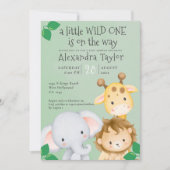 Invitation Baby shower Safari Cute Personnalisé (Devant)