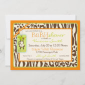Invitation Baby shower Safari de Boy Monkey Jungle (Dos)