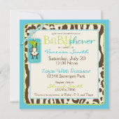 Invitation Baby shower Safari de Boy Monkey Jungle (Dos)