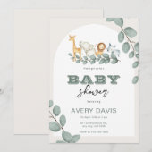 Invitation Baby shower Safari de verdure personnalisé (Devant / Derrière)