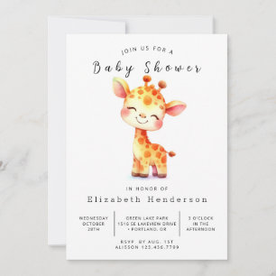 Invitation Baby shower Safari Digital Giraffe