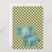 Invitation Baby Shower Safari Editable Chess pattern Elefante (Dos)