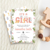 Invitation Baby Shower Safari Fille 