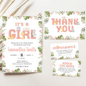 Invitation Baby Shower Safari Fille 