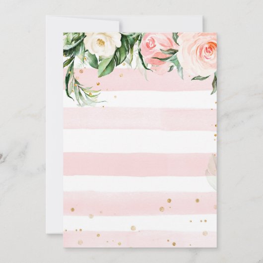 Invitation Baby shower Safari Fille Rose Young Wil (Dos)