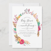 Invitation Baby shower Safari Floral Aquarelle (Devant)
