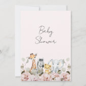 Invitation Baby shower Safari Floral Boho Arch Blush (Dos)