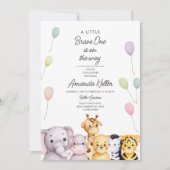 Invitation Baby shower Safari Friends Jungle (Devant)