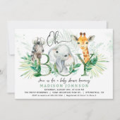Invitation Baby shower Safari garçon (Devant)