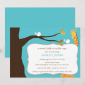 Invitation Baby shower Safari Giraffe (Devant / Derrière)