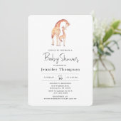 Invitation Baby shower Safari Giraffe (Debout devant)