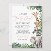 Invitation Baby shower Safari Girl (Devant)