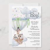 Invitation Baby shower Safari Hot Air Balloon (Devant)