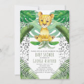 Invitation Baby shower Safari Illustration Lion (Devant)