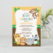Invitation Baby shower Safari Jungle (Debout devant)