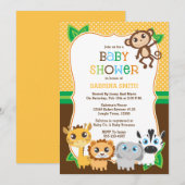 Invitation Baby shower Safari Jungle (Devant / Derrière)