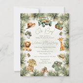 Invitation Baby shower Safari Jungle (Devant)