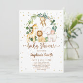 Invitation Baby shower Safari Jungle Boy (Debout devant)