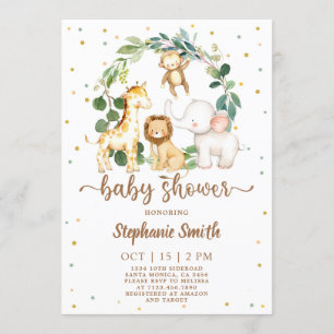 Invitation Baby shower Safari Jungle Boy